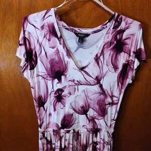 Women's Small Simply Vera Wang White/Purple Floral Summer Dress